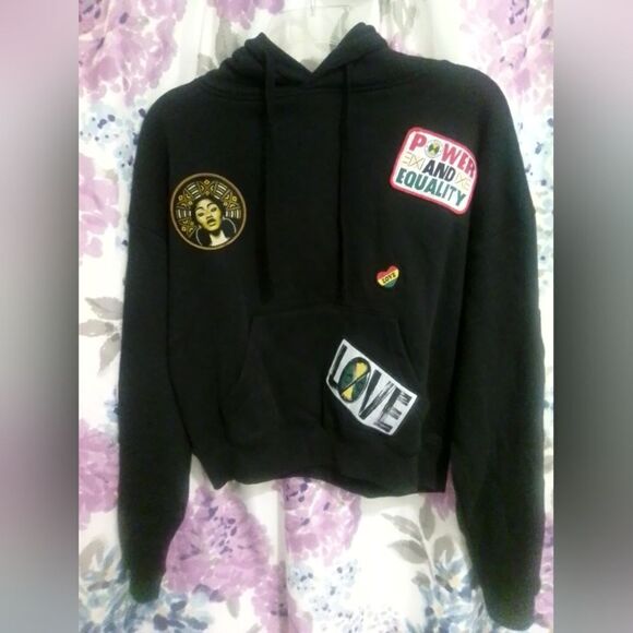 Unisex Cross Colours Patches Hoodie - Black, Size (XS) LIKENEW! - Picture 2 of 8